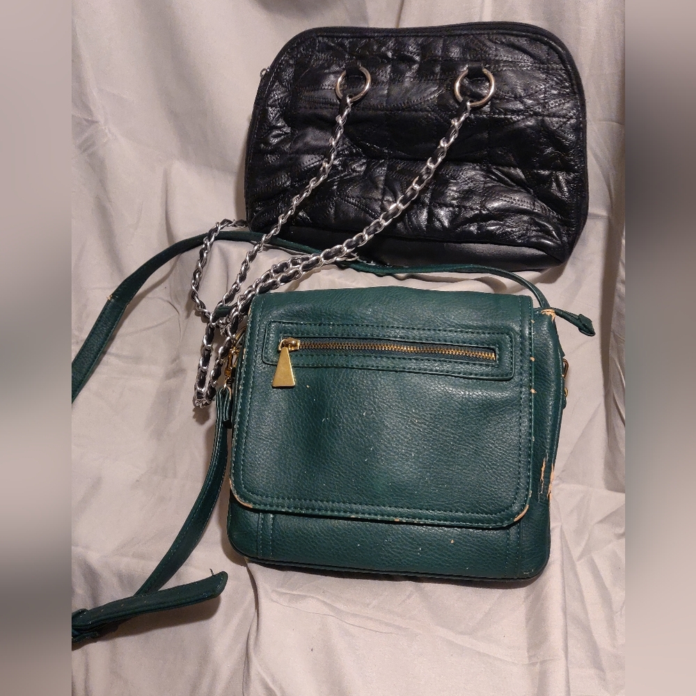 ❤️3/$10 VINTAGE LIZ CLAIBORNE & BLACK LAMBSKIN PURSE BUNDLE - Picture 2 of 10
